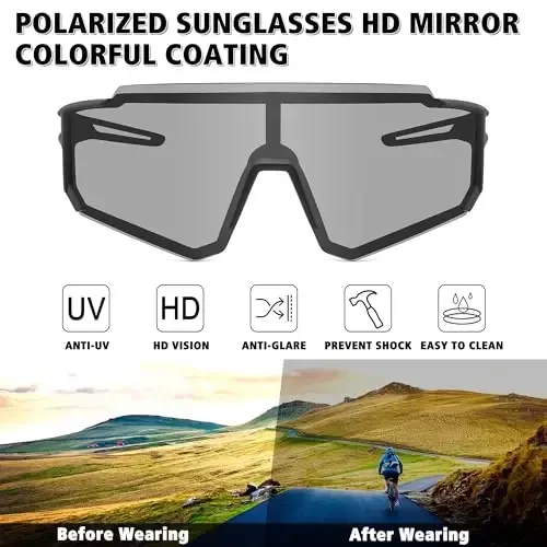 STORYCOAST Polarized Sports Sunglasses for Men Women,Driving Fishing Cycling Mountain Bike Sunglasses UV400 Protection - 3