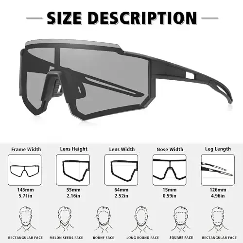 STORYCOAST Polarized Sports Sunglasses for Men Women,Driving Fishing Cycling Mountain Bike Sunglasses UV400 Protection - 4