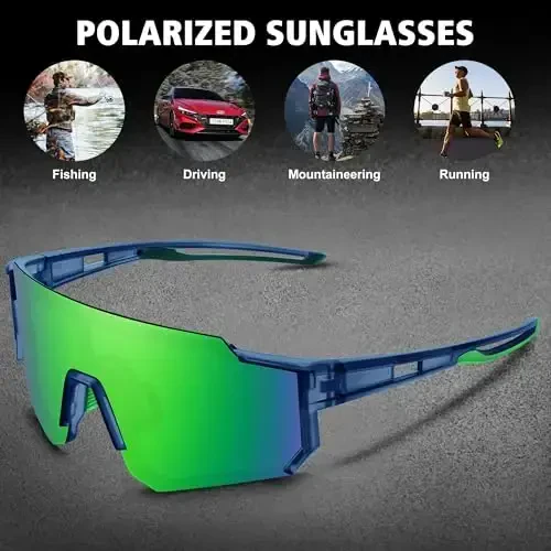 STORYCOAST Polarized Sports Sunglasses for Men Women,Driving Fishing Cycling Mountain Bike Sunglasses UV400 Protection - 5