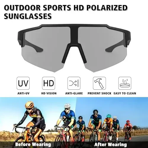 STORYCOAST Polarized Sports Sunglasses for Men Women,Driving Fishing Cycling Mountain Bike Sunglasses UV400 Protection - 2