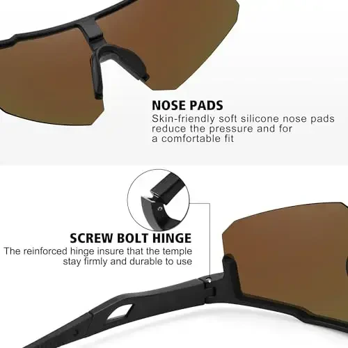 STORYCOAST Polarized Sports Sunglasses for Men Women,Driving Fishing Cycling Mountain Bike Sunglasses UV400 Protection - 4