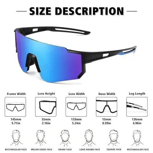 STORYCOAST Polarized Sports Sunglasses for Men Women,Driving Fishing Cycling Mountain Bike Sunglasses UV400 Protection - 4