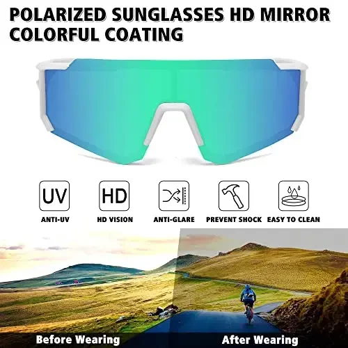 STORYCOAST Polarized Sports Sunglasses for Men Women,Driving Fishing Cycling Mountain Bike Sunglasses UV400 Protection - MODAZONE (1)
