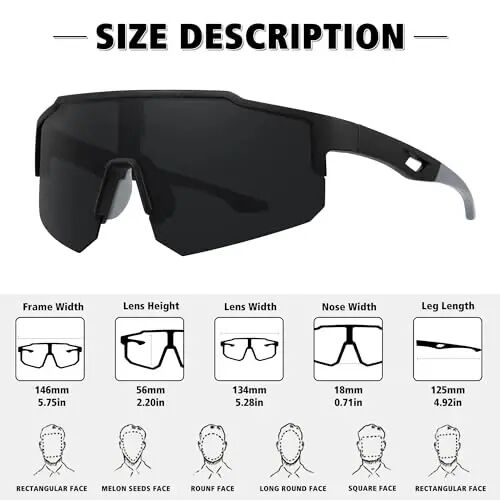 STORYCOAST Polarized Sports Sunglasses for Men Women,Driving Fishing Cycling Mountain Bike Sunglasses UV400 Protection - 3
