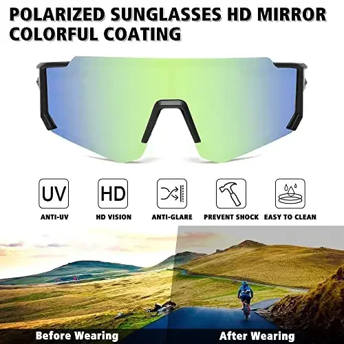 STORYCOAST Polarized Sports Sunglasses for Men Women,Driving Fishing Cycling Mountain Bike Sunglasses UV400 Protection - 2