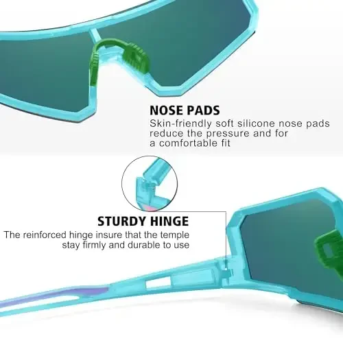 STORYCOAST Polarized Sports Sunglasses for Men Women,Driving Fishing Cycling Mountain Bike Sunglasses UV400 Protection - 4