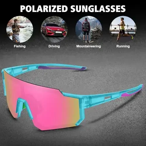 STORYCOAST Polarized Sports Sunglasses for Men Women,Driving Fishing Cycling Mountain Bike Sunglasses UV400 Protection - 5