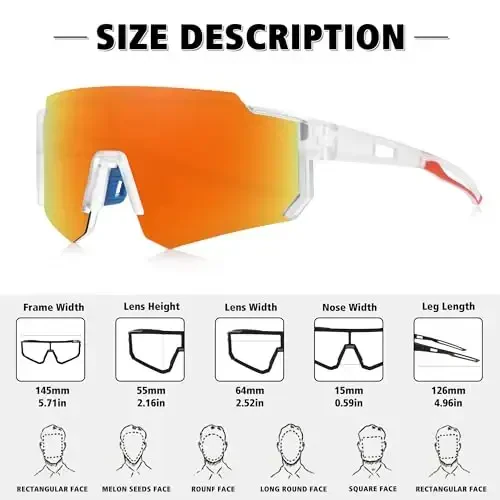 STORYCOAST Polarized Sports Sunglasses for Men Women,Driving Fishing Cycling Mountain Bike Sunglasses UV400 Protection - 3
