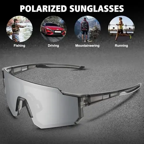 STORYCOAST Polarized Sports Sunglasses for Men Women,Driving Fishing Cycling Mountain Bike Sunglasses UV400 Protection - 4