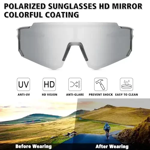 STORYCOAST Polarized Sports Sunglasses for Men Women,Driving Fishing Cycling Mountain Bike Sunglasses UV400 Protection - Modazone (1)