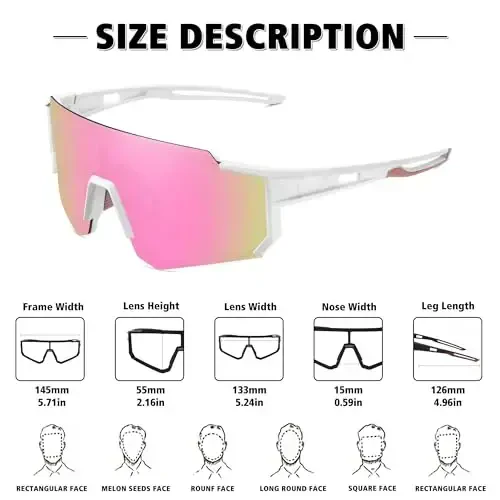 STORYCOAST Polarized Sports Sunglasses for Men Women,Driving Fishing Cycling Mountain Bike Sunglasses UV400 Protection - 4