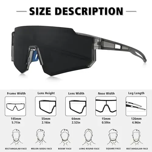 STORYCOAST Polarized Sports Sunglasses for Men Women,Driving Fishing Cycling Mountain Bike Sunglasses UV400 Protection - 3