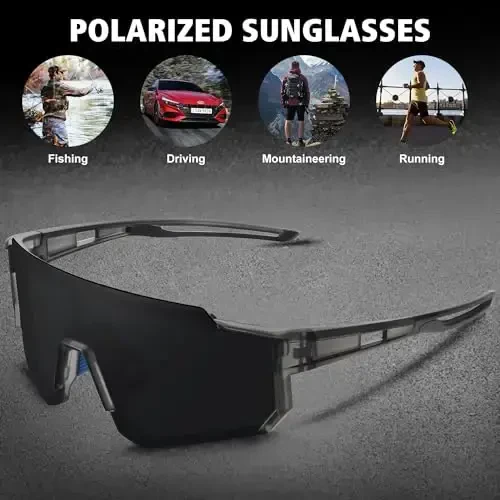 STORYCOAST Polarized Sports Sunglasses for Men Women,Driving Fishing Cycling Mountain Bike Sunglasses UV400 Protection - 5