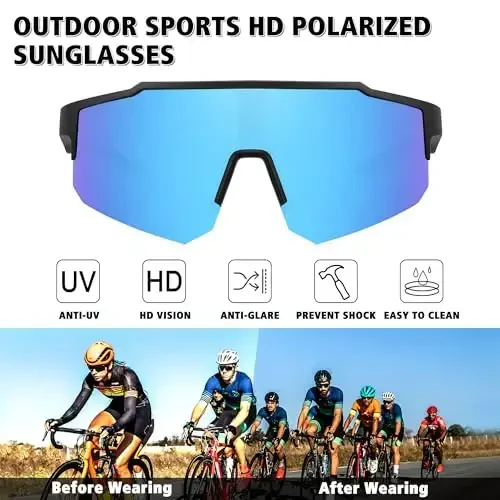 STORYCOAST Polarized Sports Sunglasses for Men Women,Driving Fishing Cycling Mountain Bike Sunglasses UV400 Protection - 2