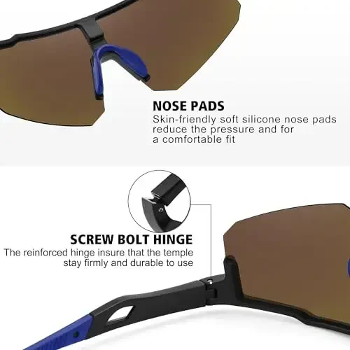 STORYCOAST Polarized Sports Sunglasses for Men Women,Driving Fishing Cycling Mountain Bike Sunglasses UV400 Protection - 4