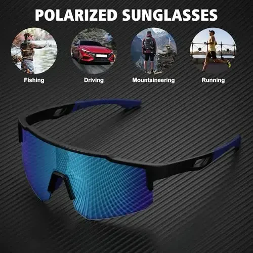 STORYCOAST Polarized Sports Sunglasses for Men Women,Driving Fishing Cycling Mountain Bike Sunglasses UV400 Protection - 6