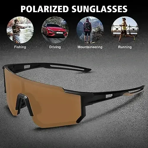 STORYCOAST Polarized Sports Sunglasses for Men Women,Driving Fishing Cycling Mountain Bike Sunglasses UV400 Protection - 6