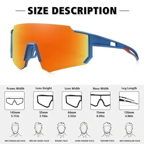 STORYCOAST Polarized Sports Sunglasses for Men Women,Driving Fishing Cycling Mountain Bike Sunglasses UV400 Protection - 3