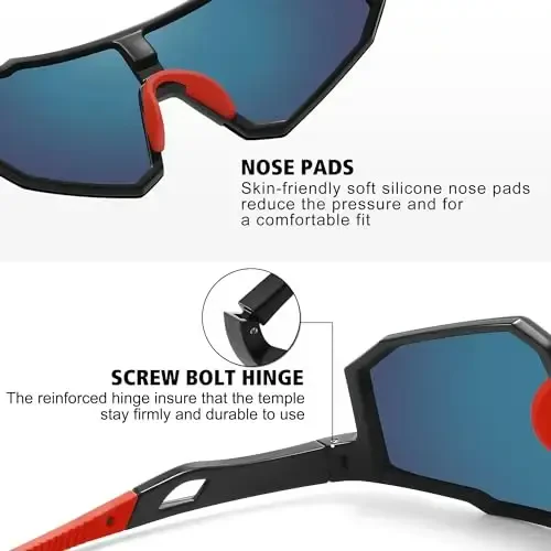 STORYCOAST Polarized Sports Sunglasses for Men Women,Driving Fishing Cycling Mountain Bike Sunglasses UV400 Protection - 4