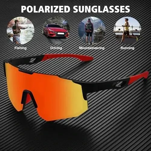 STORYCOAST Polarized Sports Sunglasses for Men Women,Driving Fishing Cycling Mountain Bike Sunglasses UV400 Protection - 6