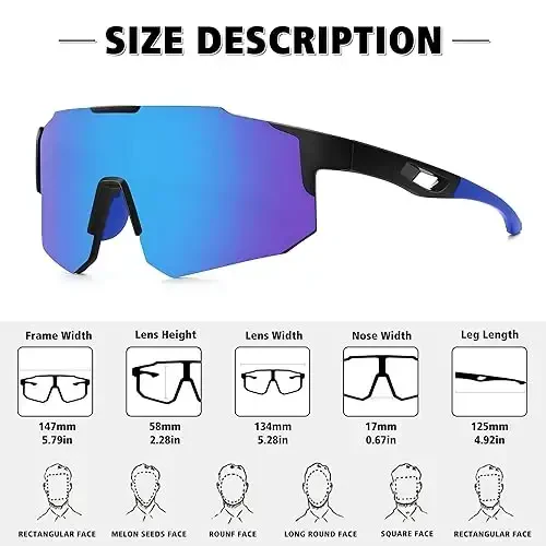 STORYCOAST Polarized Sports Sunglasses for Men Women,Driving Fishing Cycling Mountain Bike Sunglasses UV400 Protection - 3