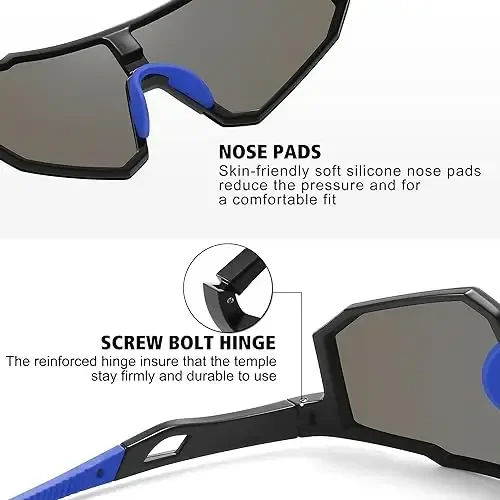 STORYCOAST Polarized Sports Sunglasses for Men Women,Driving Fishing Cycling Mountain Bike Sunglasses UV400 Protection - 4
