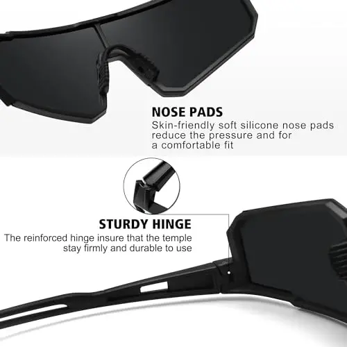 STORYCOAST Polarized Sports Sunglasses for Men Women,Driving Fishing Cycling Mountain Bike Sunglasses UV400 Protection - 3