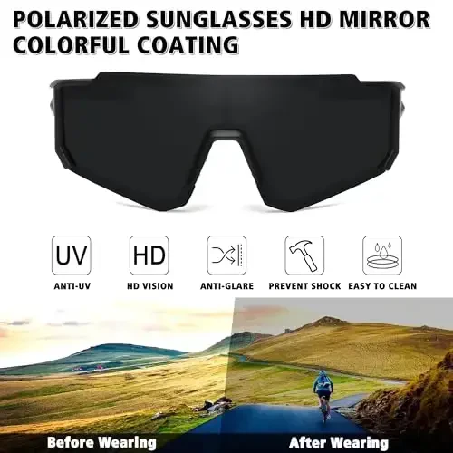 STORYCOAST Polarized Sports Sunglasses for Men Women,Driving Fishing Cycling Mountain Bike Sunglasses UV400 Protection - 2