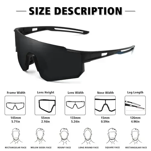 STORYCOAST Polarized Sports Sunglasses for Men Women,Driving Fishing Cycling Mountain Bike Sunglasses UV400 Protection - 4