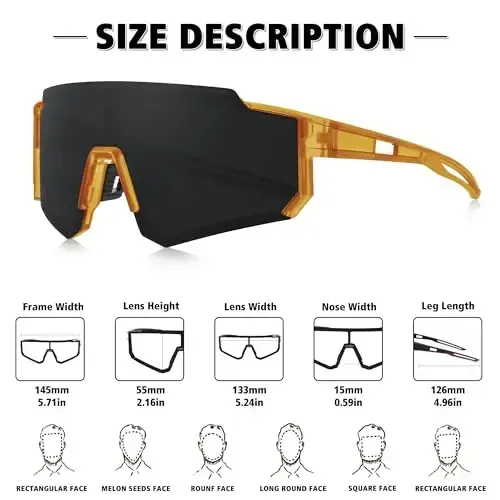 STORYCOAST Polarized Sports Sunglasses for Men Women,Driving Fishing Cycling Mountain Bike Sunglasses UV400 Protection - 3