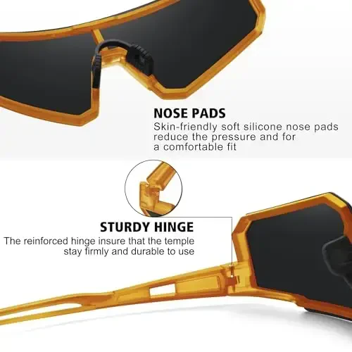 STORYCOAST Polarized Sports Sunglasses for Men Women,Driving Fishing Cycling Mountain Bike Sunglasses UV400 Protection - 4