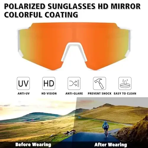 STORYCOAST Polarized Sports Sunglasses for Men Women,Driving Fishing Cycling Mountain Bike Sunglasses UV400 Protection - 2