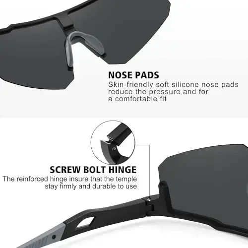 STORYCOAST Polarized Sports Sunglasses for Men Women,Driving Fishing Cycling Mountain Bike Sunglasses UV400 Protection - 4