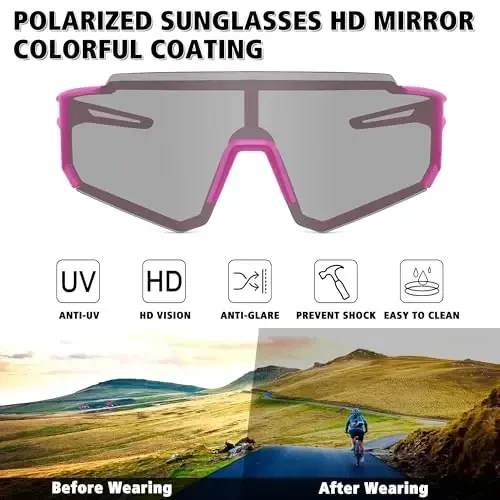 STORYCOAST Polarized Sports Sunglasses for Men Women,Driving Fishing Cycling Mountain Bike Sunglasses UV400 Protection - 3