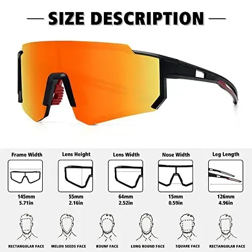 STORYCOAST Polarized Sports Sunglasses for Men Women,Driving Fishing Cycling Mountain Bike Sunglasses UV400 Protection - 3