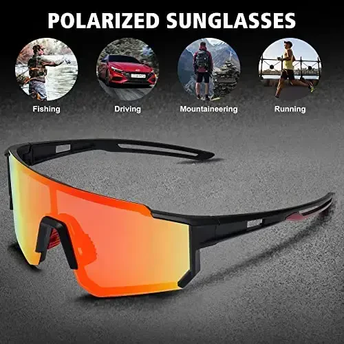 STORYCOAST Polarized Sports Sunglasses for Men Women,Driving Fishing Cycling Mountain Bike Sunglasses UV400 Protection - 6