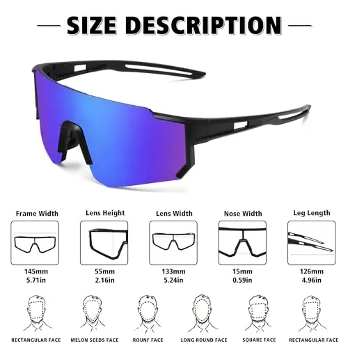STORYCOAST Polarized Sports Sunglasses for Men Women,Driving Fishing Cycling Mountain Bike Sunglasses UV400 Protection - STORYCOAST (1)