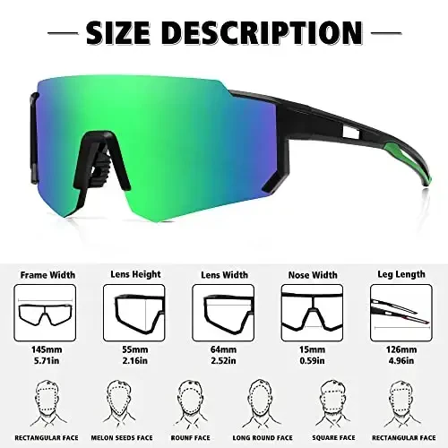 STORYCOAST Polarized Sports Sunglasses for Men Women,Driving Fishing Cycling Mountain Bike Sunglasses UV400 Protection - 3