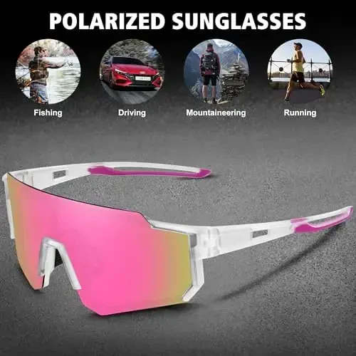 STORYCOAST Polarized Sports Sunglasses for Men Women,Driving Fishing Cycling Mountain Bike Sunglasses UV400 Protection - 5