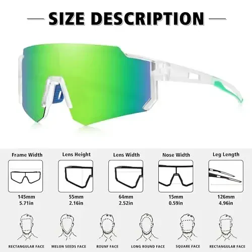 STORYCOAST Polarized Sports Sunglasses for Men Women,Driving Fishing Cycling Mountain Bike Sunglasses UV400 Protection - 3