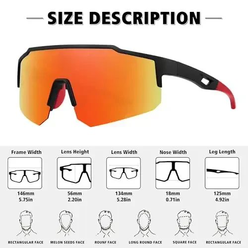 STORYCOAST Polarized Sports Sunglasses for Men Women,Driving Fishing Cycling Mountain Bike Sunglasses UV400 Protection - 3