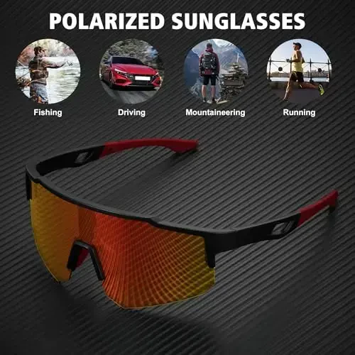 STORYCOAST Polarized Sports Sunglasses for Men Women,Driving Fishing Cycling Mountain Bike Sunglasses UV400 Protection - 6