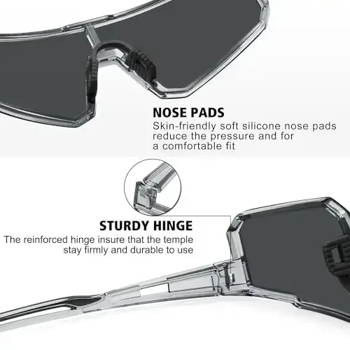 STORYCOAST Polarized Sports Sunglasses for Men Women,Driving Fishing Cycling Mountain Bike Sunglasses UV400 Protection - 4