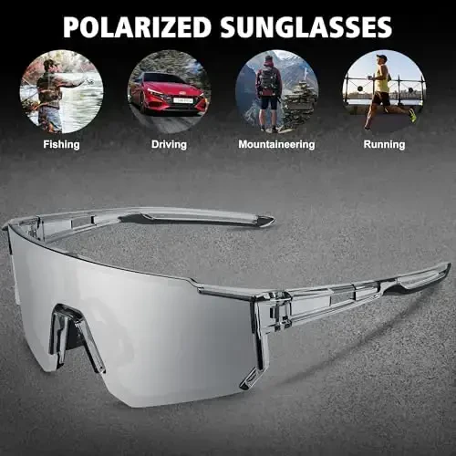STORYCOAST Polarized Sports Sunglasses for Men Women,Driving Fishing Cycling Mountain Bike Sunglasses UV400 Protection - 5