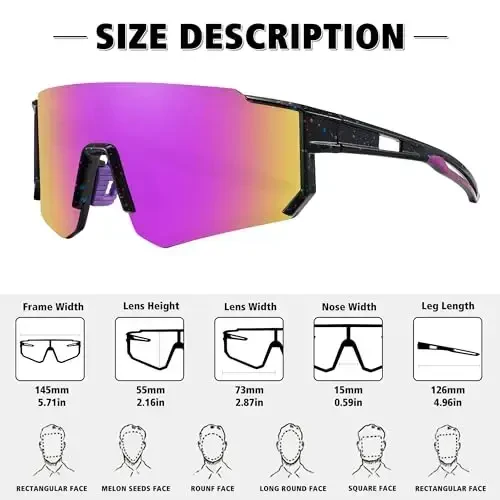 STORYCOAST Polarized Sports Sunglasses for Men Women,Driving Fishing Cycling Mountain Bike Sunglasses UV400 Protection - 3