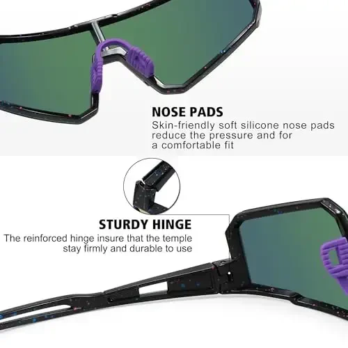 STORYCOAST Polarized Sports Sunglasses for Men Women,Driving Fishing Cycling Mountain Bike Sunglasses UV400 Protection - 4