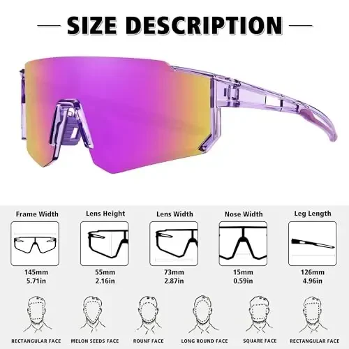 STORYCOAST Polarized Sports Sunglasses for Men Women,Driving Fishing Cycling Mountain Bike Sunglasses UV400 Protection - 3