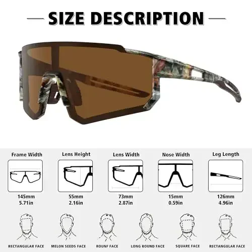 STORYCOAST Polarized Sports Sunglasses for Men Women,Driving Fishing Cycling Mountain Bike Sunglasses UV400 Protection - 3