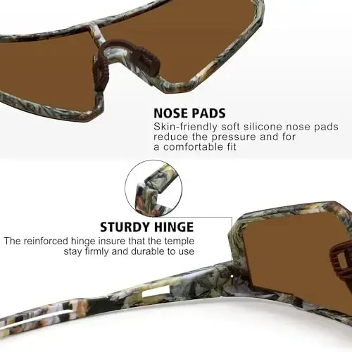 STORYCOAST Polarized Sports Sunglasses for Men Women,Driving Fishing Cycling Mountain Bike Sunglasses UV400 Protection - 4