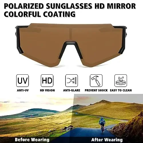 STORYCOAST Polarized Sports Sunglasses for Men Women,Driving Fishing Cycling Mountain Bike Sunglasses UV400 Protection - 2